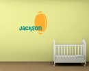 Rugby Customized Name Cartoon Decal For Nursery